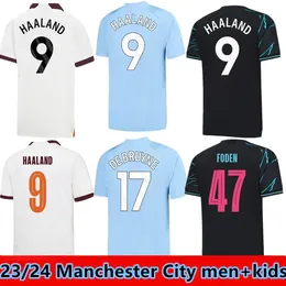 2023 2024 Haaland Soccer Jersey de Bruyne Mans Cities Grealish Kovacic Foden Ferran 23/24 Men Kids Football Shirt Uniforms Rodrigo J.Alvarez