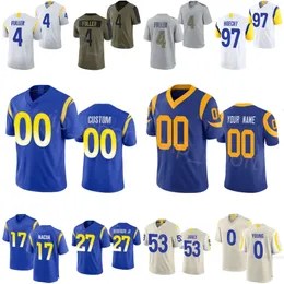 Futebol 97 Michael Hoecht Jerseys 2 Russ Yeast 0 Byron Young 24 Royce Freeman Darrell Henderson Jr Puka Nacua Ernest Jones Fuller Christian Rozeboom Mulher Homens Jovens Homens