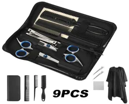 Hair Scissors 9PcsSet Hairdressing Scissor Professional Cutting Set Barber Haircut Thinning Comb Clips Salon Styling Accessories5537580