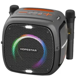 Hoparlörler Hopestarpartyone Bluetooth Hoparlör Açık Mekan 80W Highpower Square Dans Sesli Kablosuz Mikrofon Subwoofer Caixa De SOM