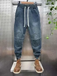 Men's Retro Jeans Ing Patch Fashion Streetwear Outdoor Casual Trousers High -quality Brand Clothing