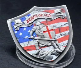 Броня Бога EPH 61018 Крестоносцы Красный Крест вызов Значок монеты щита Господь Библия молитва 6848477