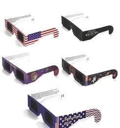 2017 USA Solar Eclipse Glasses Paper Colar Glass Classe Eyeglsses تحمي عينيك آمنة عندما يكون 21 أغسطس DHL Fast 5668375