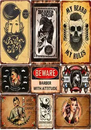 2021 Barber Shop Wall Poster Hair Cut Vintage Metal Tin Signs Bar Pub Home Decor My Beard My Rules Wall Plates Shave Metal Si4052634