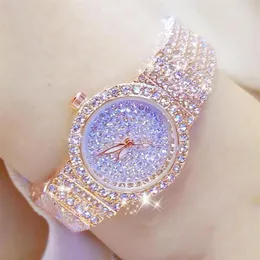 Bs Bee Sister Diamond Women Watches Small Dial Female Rose Gold Watches Ladies Stainless Steel Lock Bayan Kol Saati1214H