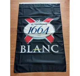 Kronenbourg 1664 Blanc Beer Flag 35 stóp 90cm150 cm Baner poliestrowy Dekoracja FLAGA LATA HOME GARDE FLAGA Świąteczne prezenty1370198