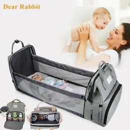Baby Diaper Bag Bed Backpack For Mom Maternity Bag For Stroller Nappy Bag Large Capacity Nursing Bag for Baby Care Upgrade Hooks 231227