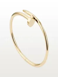 Pulseira de unhas designer manguito pulseira de jóias de luxo para feminino Bangle de titânio liga de aço de aço de ouro nunca desbotamento NO22446593