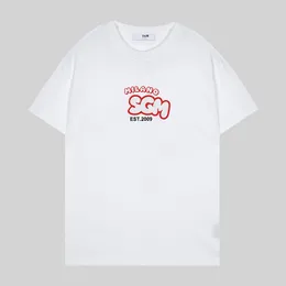 デザイナーTシャツ夏のクラシック通気性MSGMS 2000mm510-200002-99メンズシャツコットンレタープリントクルーTシャツサイズS-3xl