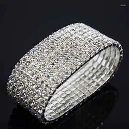 Link Bracelets Chanfar 8 Lines Tensile Crystal Bride Wedding Bracelet Jewelry