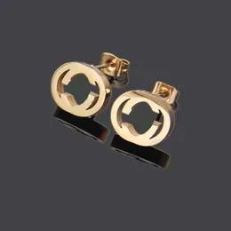 Ohrstecker Ohrstecker Charm Damen 18K vergoldet Ohrring Ohrstecker Manschette Luxusmarke Designer Buchstabe Geometrisch Übertreiben Klassisch Hochzeit Party Retro Stil AA