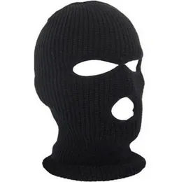 Vollgesichtsmaske, drei 3-Loch-Sturmhauben, Strickmütze, Winter-Stretch-Schneemaske, Beanie-Mütze, Mütze, neue schwarze warme Gesichtsmasken 4733071