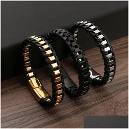 Jewelry Wholesale Stainless Steel Bracelet For Men Leather Bracelets Magnetic Buckle Drop Delivery Baby, Kids Maternity Accessories Dhl3E