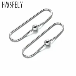 HMSFELY 316L Stainless Steel Snake Chains Bracelet For Women DIY Charm Bracelets Accessories Round Ball Buckle 231225