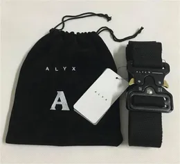 Alyx Belt 128cm 패션 안전 벨트 남성 여성 롤러 코스터 블랙 메탈 버튼 캔버스 ALYX5391324