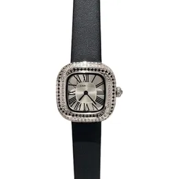 Damen Uhr Watch Diamond Eingelegtes Ozean Luxuskissen geformte Uhren Gummi -Gurt -Modedesigner Frauenwatch