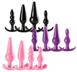 4pcsset Silcione Anal Toys Butt Plugs Anus Dildo Sex Toy Erwachsene Produkte für Frauen und MEN1026288