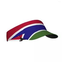 Berets Sommerluft Sonnenhut Männer Frauen verstellbares Visier UV -Schutz Top leerer Sportflagge der Sonnenschutzmütze Gambia