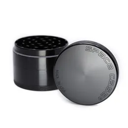 Space Case 63mm Herb Grinder 4 Lager med triangelskrapa rökningstillbehör Aluminium rök cigarettdetektor slipning tobakslipare kross