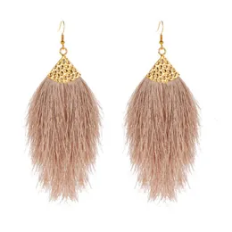 2019 New Arrive Fashion Boho Earrings For Women Temperament Fluffy Feather Dangle Pendant Statement Jewelry Ear Accessories2558