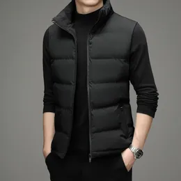 2023 Mäns Vest Jacket Autumn Winter Warm Sleeveless Casual Stand Collar Trend High Quality Sports Coat 231227