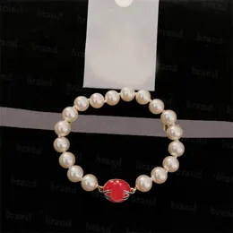 Designer Saturn Colored Enamel Series Pearl Bracelet With Magnetic Suction Oval Buckle Ladies Girls Luxury Elegant Bracelet Jewelry