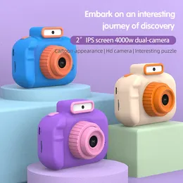 Câmera infantil selfie 4000w pixels 1080p tela azul purple câmeras duplas kids brinquedos elétricos para bebê camara foto infantil 2312227