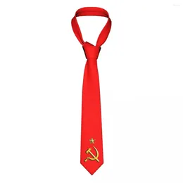 Gravatas borboletas Rússia URSS Comunista União Soviética Martelo Foice Unissex Gravata Larga Pescoço CCCP para Mens Desgaste Diário Cravat Festa de Casamento