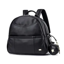Moda de fralda preta de moda para bebê bolsos à prova d'água de grande capacidade Bolsa de fraldas para a Mãe Travel Stroller Bag 231227