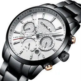 Männer Edelstahl Armbanduhr CRRJU Mann Top Luxus Marke Einzigartige Quarz Chronograph Armee Wasserdichte Uhr Casual Mode Watches304v