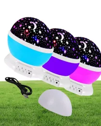 LED Night Lamp Novely Starry Star Moon Light Changeable Projector 360 Degrees Romantic Rotating LED Effect Bulb For Holiday Kids 7892333