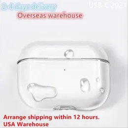 Para AirPods Pro 2º 2023 USB-C Air PoDs Airpod Earphones 3 Solid Silicone