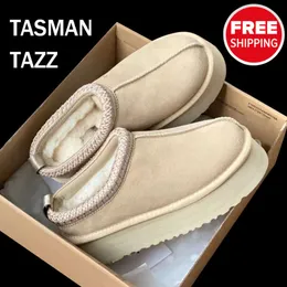 Designer Tasman Slides Donna Uomo Pantofole Tazz Stivale con plateau ultra mini Australia Scarpe di lana di lusso invernali in pelle scamosciata Les Petites