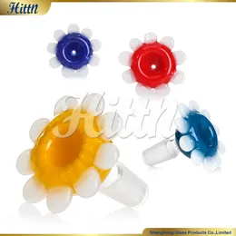 14mm Male Glass Bowl Piece Hookahs Colorful Sunflower Herb Slide Dab Rig Water Pipe Bong Accessories Mixed American Colors