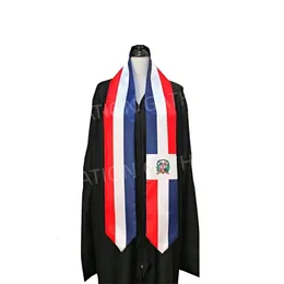 Stola da laurea con bandiera della Repubblica Dominicana Cerimonia di laurea Accessorio per uniforme da scapolo Fascia da laurea in raso 231227