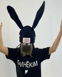 Шляпа Rabbit Bunny Skullies для женщин, реквизит для вечеринки, модная длинная шапка с кроличьими ушками, зимние шапочки, теплый шарф, шапки в стиле хип-хоп, уличная одежда 22037243208