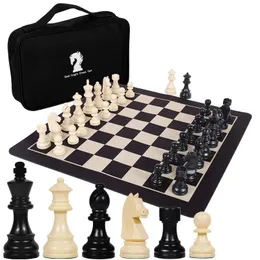 Conjunto de xadrez de cavaleiro germânico com excesso de peso portátil, peças de xadrez de couro dobrável, peças de plástico 231227