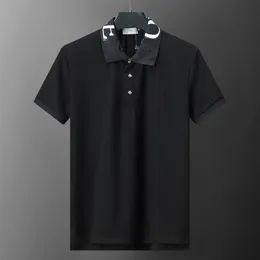 2024 designer masculino camisa polo bordado camiseta preto e branco masculino negócios simples moda polo tamanho asiático M-3XL