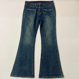 Kvinnors jeans höst och vinter ny högkvalitativ söt tjejstil byxor tyg mjuk mikro elastisk fickkedja mikro rippade jeans