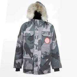 Cananda Goosemen'in Down Parkas Ceketleri Kış İş Kıyafetleri Ceket Açık Moda Kalın Moda Sıcak Tutma Çift Canlı Yayın Kanada Kaz Palto F20