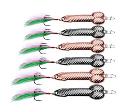 Spoon Fishing Lures VIB Metal Jig Bait Casting Sinker Spoons Spinners with Feather Hooks for Trout Bass Spinner Baits4164198