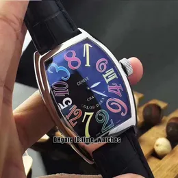 New Crazy Hours 8880 CH Orologio meccanico automatico da uomo Cassa in argento Quadrante nero Orologi da uomo con rimbalzo Cinturino in pelle nera 9 colori265R