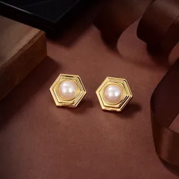 Doskonałe kolczyki projektowe Eleganckie kolczyki modowe projektant dla Wome Rose Gold Pearl InLay