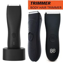 Mens Electric Groin Hair Trimmer Pubic Body Grooming Clipper for Men Bikini Epilator Rechargeable Shaver Razor 231225
