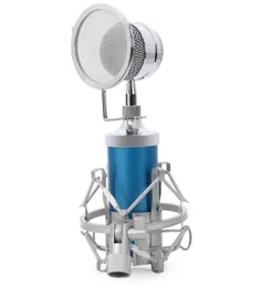 2017 BM8000 Professional Sound Studio Recording Condenser Wired Microphone 35mm Plug Stand Holder Pop Filter for KTV Karaoke2443086
