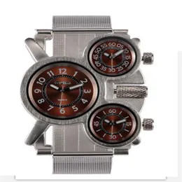 Oulm marca 53mm grande dial quartzo militar relógio masculino tempo de viagem preciso resistente a riscos relógio atmosfera confortável masculi297m