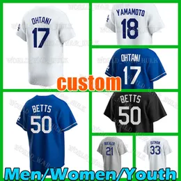 17 Shohei Ohtani Baseballtrikot Yoshinobu Yamamoto Freddie Freeman Mookie Betts Los Angeleses Walker Buehler Mike Piazza Dodgers James Outman Dustin May Joe Kelly