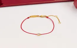 Высококачественные дизайнерские браслеты из нержавеющей стали, цветная веревка, одиночный бриллиант, красная нить, браслет Redline, цепные веревки, модные украшения la8470732