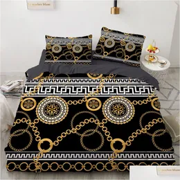 Bedding Sets Luxury 3d Europa Rainha King Double Double ER Linen Blanket Quilt Set Circar 221231 Drop Delivery Home Garden T Dhyzo