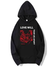 Rapper Lil Peep Liebe wird uns auseinander reißen Hoodie Hip Hop Streetswear Hoodies Herbst Herbst Winter Fleece Grafik Sweatshirts G12299151111